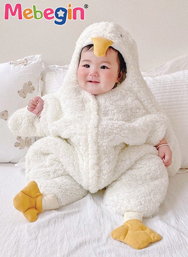 MEBEGIN Infant White Goose Costume, 1-piece Warm Outfit with Adorable Animal Design, Baby Winter Outdoor Coat, Toddler Warm Sleeping Bag, Funny Photography Props, Creative Photoshoot Outfits for Infants, Perfect for Baby Photography Shoots - Image 1